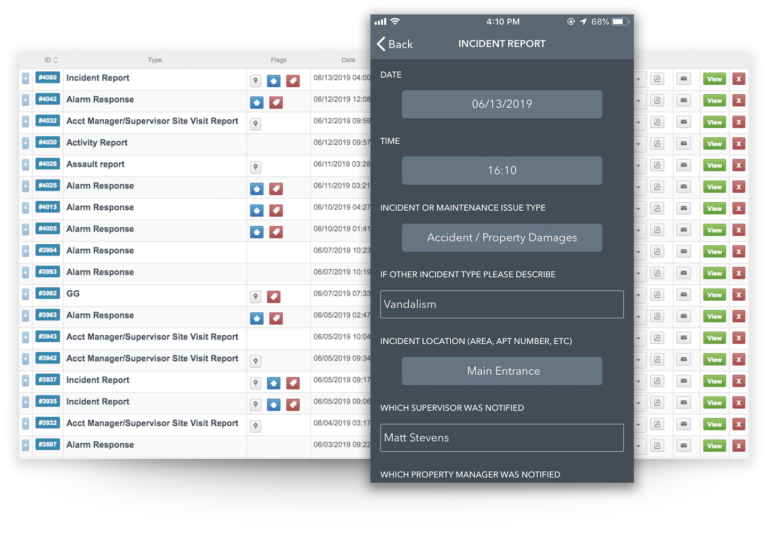 guarding suite incident reporting