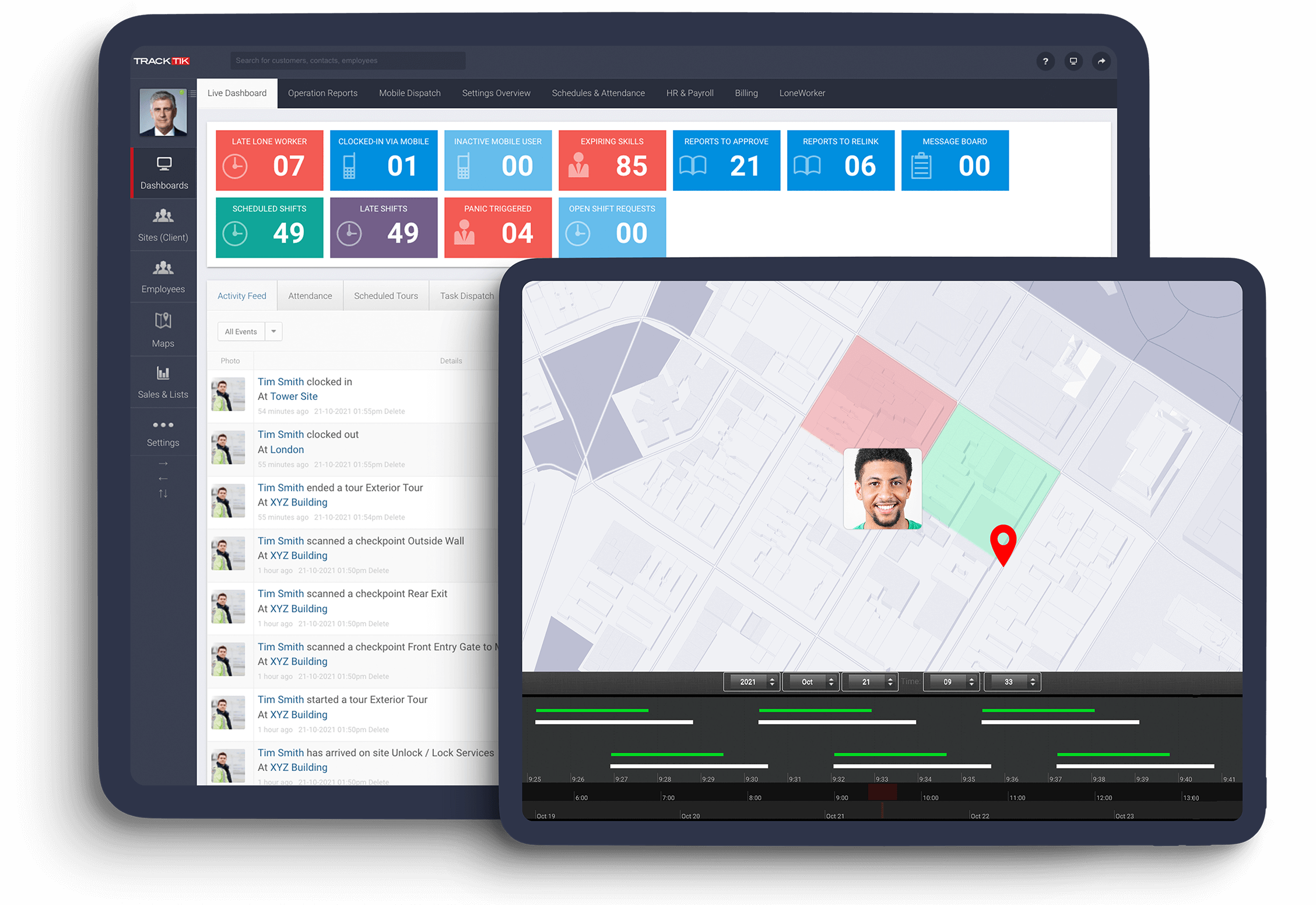 Live Dashboard GPS Tracking Reporting