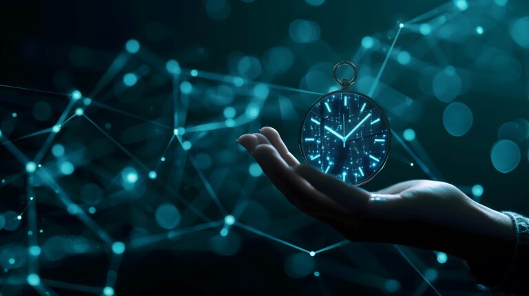 hand holding a clock
