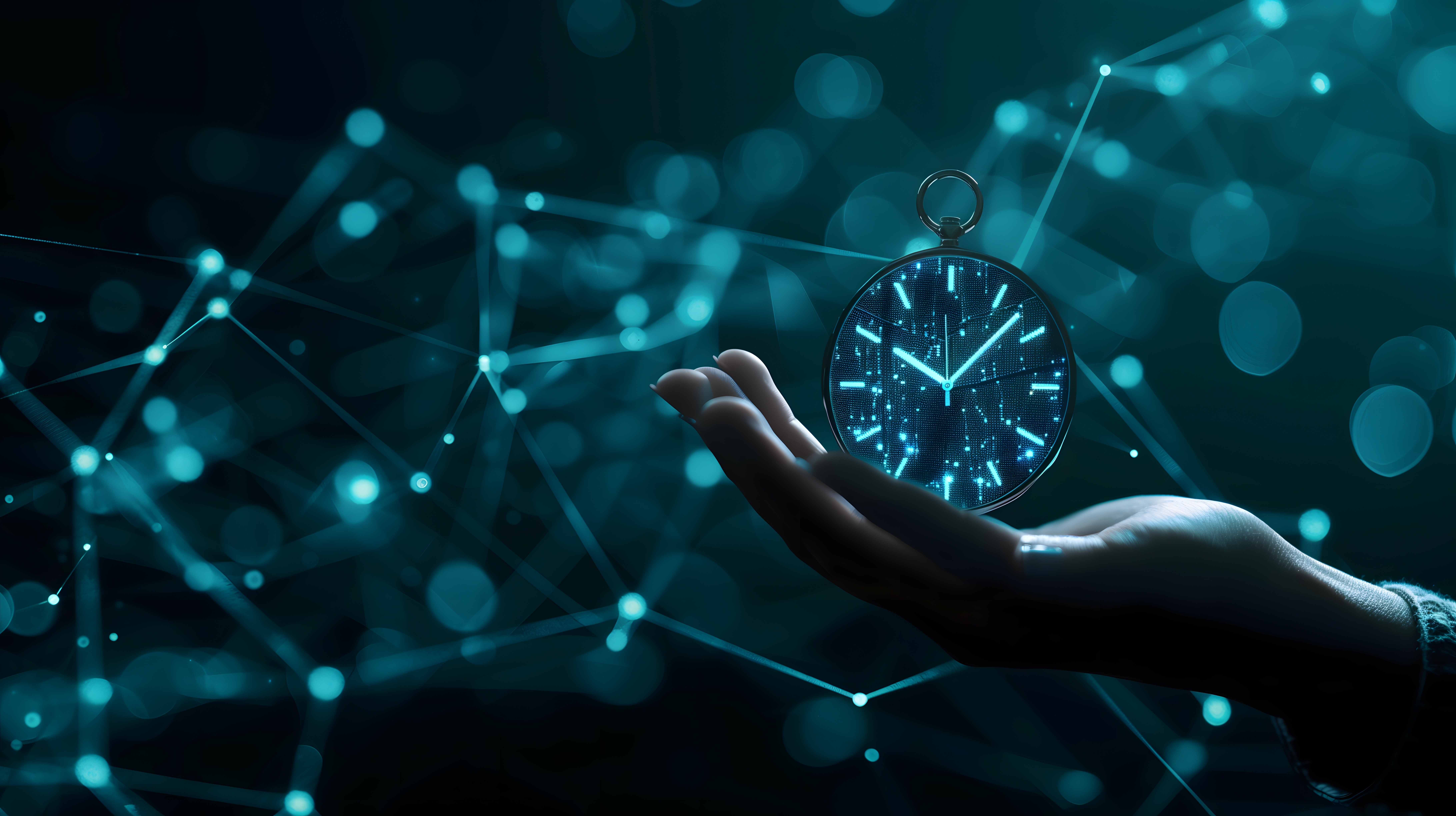 hand holding a clock