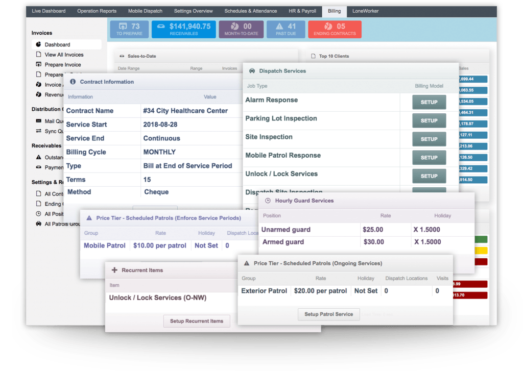 Facturation de contrats de back office Tranktik
